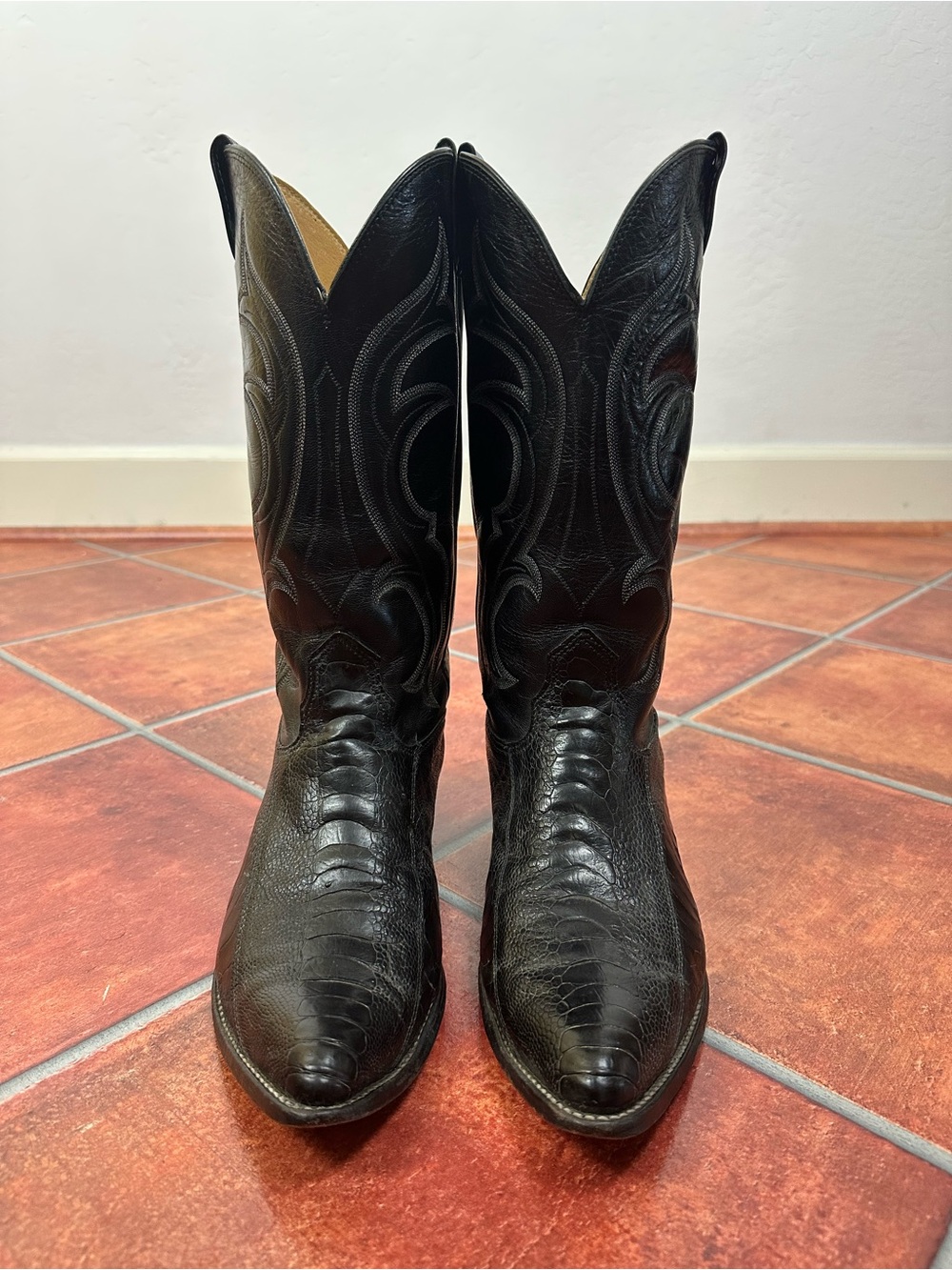 Nocona Exotic Leather Boots in Black